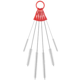 ALINK Comfy Grips Straw Cleaning Brush,Multi Size Straw Pipe Cleaner for Tumbler, Sippy Cup, Bottle and Tube, Pack of 6 - Red