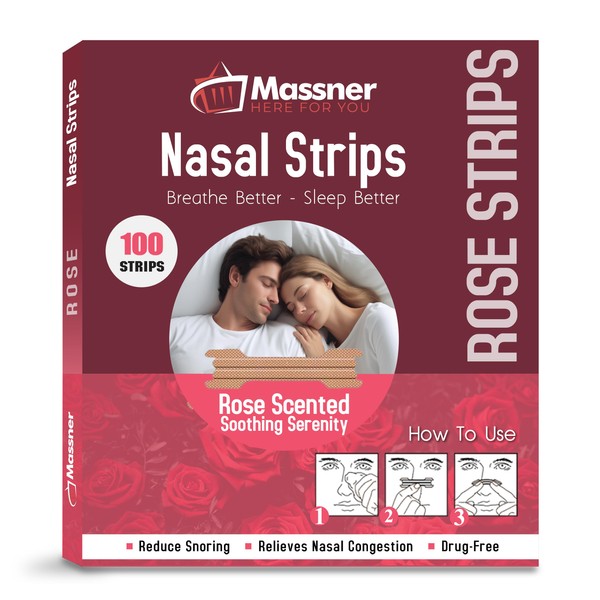 MASSNER Massner Rose Nasal Strips for Snoring - Pack of