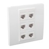 6 Port Cat 6 Ethernet Wall Plate Removable Female to