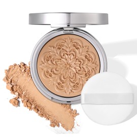 UCANBE Freeze-Dried Matte Setting Powder - Long-Lasting Oil Control Foundation Makeup Powder, Embossed 3D Floral Pattern Design, Breathable Lightweight Smooth Finish (Natural)