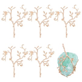 CRAFTYMELODY Pack of 6 Branch Shape Jewellery Pendants Blanks Claws Pendant Tray Pendant Setting Leaf Bezel Pendant Tray Jewellery