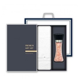 Pure cotton towel + pink salt gift set