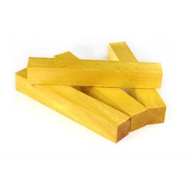 Yellow Heart Wood Pen Blanks, Premium Exotic Hardwood, Natural Golden Color, 3/4 x 3/4 x 5 Inches, Rectangular, 4 Pack