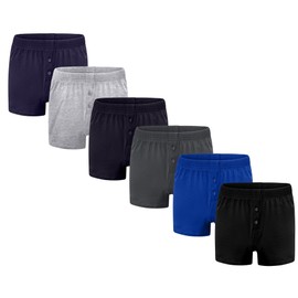 Bonjour Men's Loose Fit Cotton Classic Comfort Boxer Shorts (6-Pack)