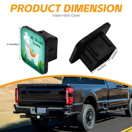 Sutmore Trailer Hitch Cover, Cute Llama with Green Cactus Hitch Cover Rubber Towing Hitch Plug Covers, Square 2 Inch Receiver Tube Plug Cap for Trucks Cars SUVs