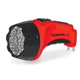 SANELEC, Linterna Portátil Recargable, 18 horas de Luz Continua, 15 leds, Diseño Ergonómico, Modelo 1614