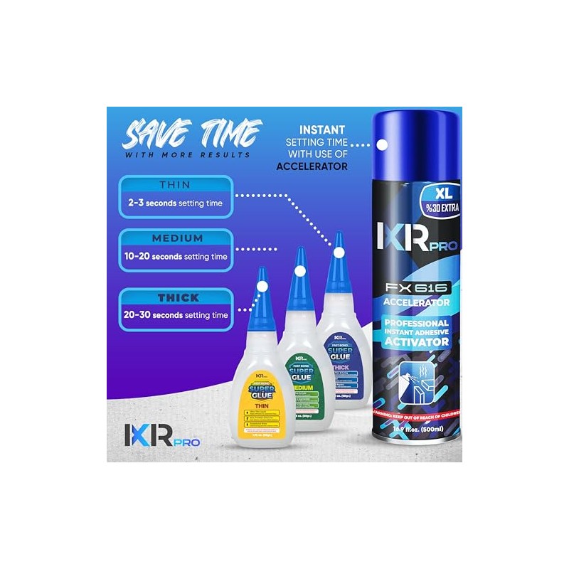 CA Glue with Activator Kit (3 x 0,84 oz. Delgado-Medio-Grueso