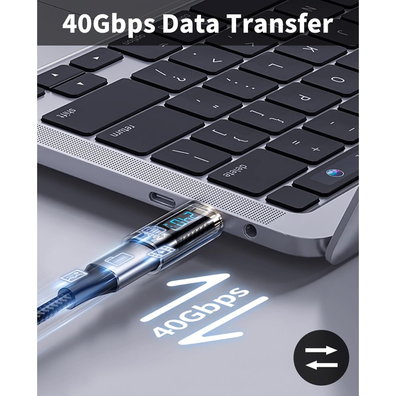 Duttek USB C Extension Adapter 240W Ultra Fast Charging, 40Gbps