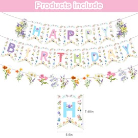Wildflower Party Supplies ,Wildflower Birthday Party Decorations,Floral Baby Shower Party Supplies for Girls First Birthday Spring Floral Wedding Party Decorations