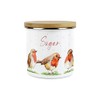 Purely Home English Robins Sugar Canister - White Metal Enamel