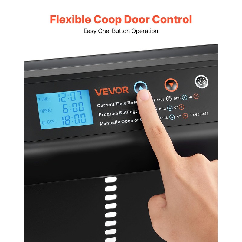 VEVOR Automatic Chicken Coop Door, Battery Powered Chicken Coop Door