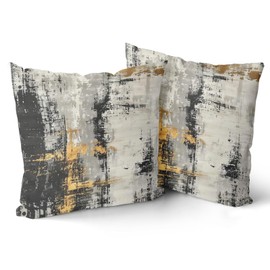 Giwawa Black Gold Throw Pillow Covers - Set of 2 Abstract Modern Decorative Pillow Case Minimalist Square Pillow Covers Home Decor for Sofa Bed Living Room 18 x 18 Inches