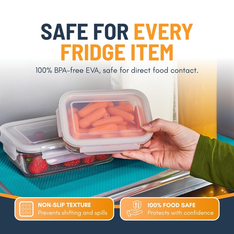 Refrigerator Liners for Shelves (8 Pack) by Linda’s Essentials -