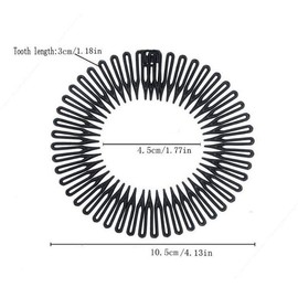 Suoirblss 8PCS Women Lady Plastic Flexible Interlocking Banana Clip and Stretch Flexible Plastic Full Circle Hair Comb Headband Hair Hoop Hair Clip Spring Head Band with Deep Teeth