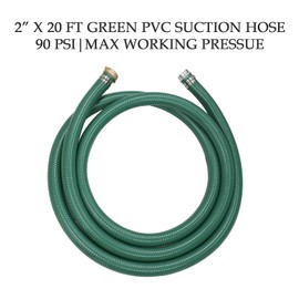 Eastrans Discharge Hose Pump Kit Includes 2" x 50' Blue PVC Lay-Flat Backwash Hose & 2" x 20' Green PVC Suction Hose with Male X Female Aluminum Pin Lug Fittings, Steel Round Hole Suction Strainer