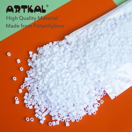 Artkal White Fuse Beads 2000 Pieces Melty Beads 5mm Iron Beads Compatible Perler Beads Hama Beads