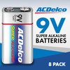ACDelco 8-Count 9V Batteries, Maximum Power Super Alkaline Battery for