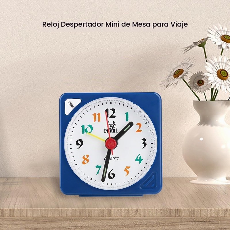 Reloj Despertador Analógico Pequeño Azul Fdit