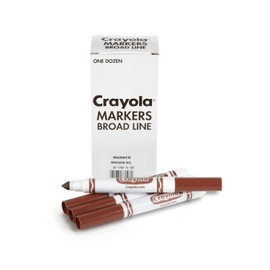 Crayola Broad Line Markers, Brown, 12 Count Bulk Markers
