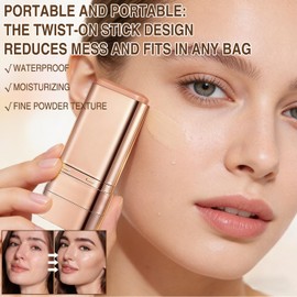 2PCS Flawless & Long-Lasting Dual-Ended Foundation Stick, 3-In-1 Contouring Foundation, Full Coverage Cream, Lightweight, Brightens, Long-Lasting for All Skin Types (#02 Natural Color)