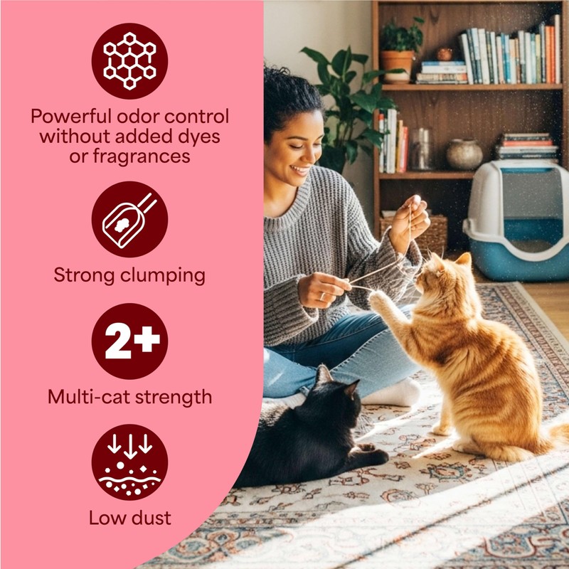 Fresh Step Simply Unscented Multi Cat Clumping Cat Litter, Low