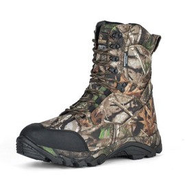 R RUNFUN Men's Waterproof Hunting Boots 8 Inch Lightweight Camo Insulated Tactical Work Boot, 400g Thinsulate(RF2301-8CG, Size 9)