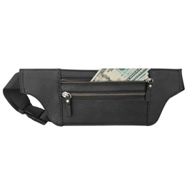 Skyway Leather Travel Money Belt Hidden Travel Fanny Pack Slim Waist Bag