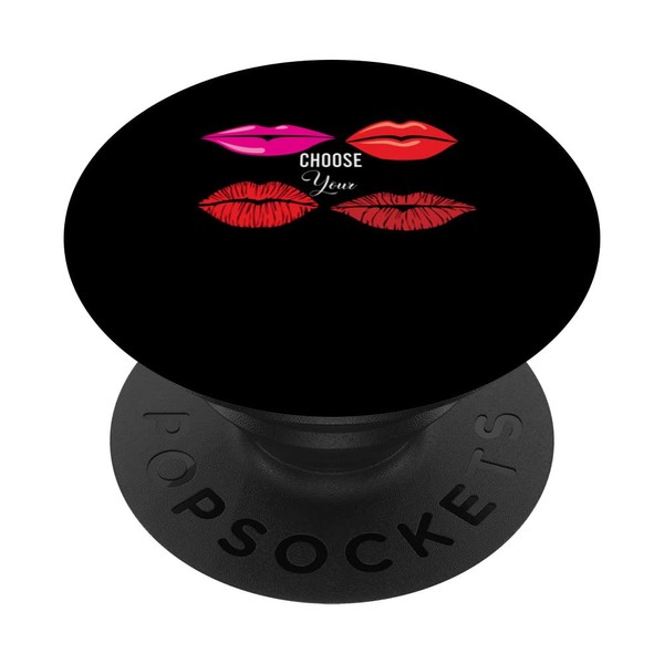 Eyelashes Lips and Tongue Women Kiss Clothes Lip Biting PopSockets
