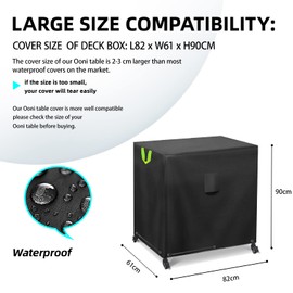 Outdoor Pizza Oven Table Cover for Ooni Medium Table, Outdoor Prep Grilling Table Cover, Pizza Oven Stand Modular Table Cover,Waterproof, Windproof and UV Resistant (82 * 61 * 91cm)