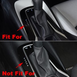 ruihe 5pcs Carbon Fiber Pattern Stainless Car Gear Shift Knob Console Panel Trims Cup Holder Frame Cover Fit for Toyota Corolla 2019 2020 2021 2022 (Regular Gasoline Version)
