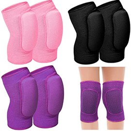 Hungdao 3 Pairs Volleyball Knee Pads for Kids Soft Breathable Brace Non Slip Padded Sponge Knee Support for Girls Boys Dance, Football, Skating, Runni
