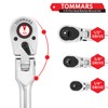 TOMMARS Flex-Head Ratchet Set, 1/4", 3/8", 1/2" Drive Flexible Ratchet