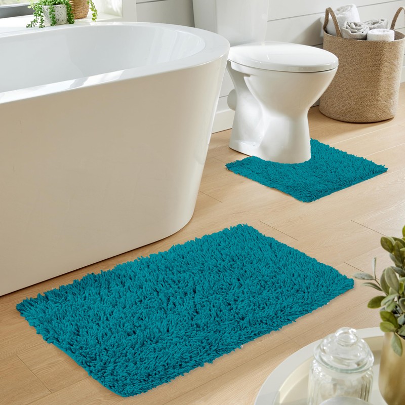 Olivia Rocco Como 2 Piece Bath Mat & Pedestal Set