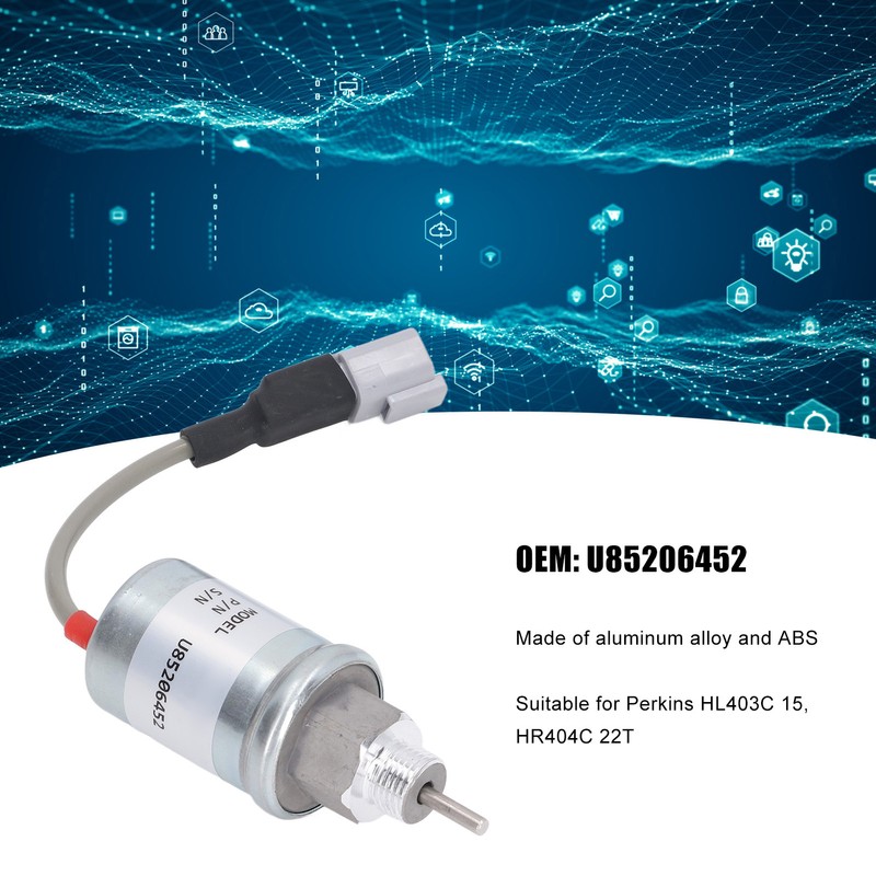 Fuel Shut Off Solenoid Valve Aluminum Alloy U85206452 Stop Solenoid