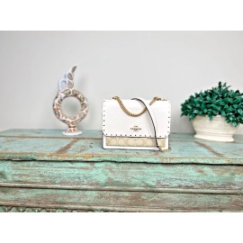 Coach Klare Signature Canvas Crossbody W/ Rivets In Gold/Light Khaki Multicolor