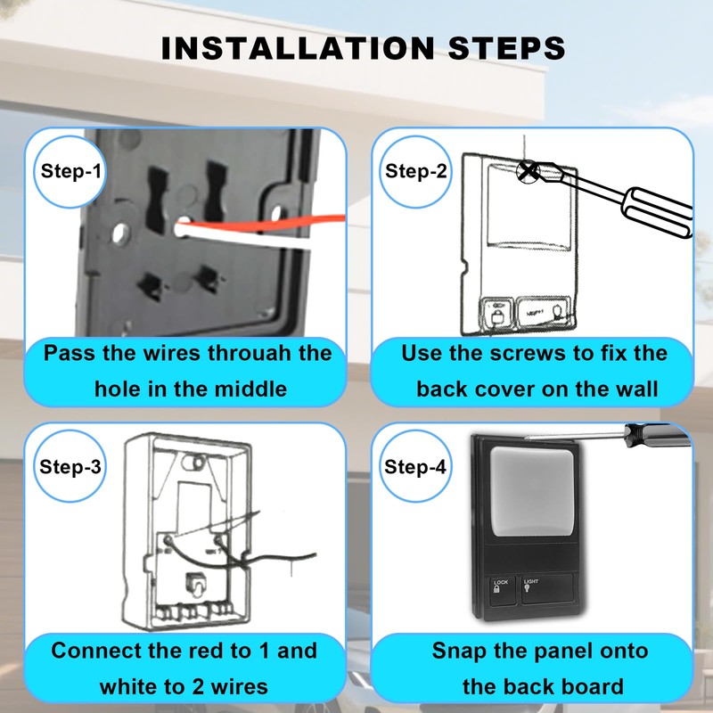 QSDIYRF 2 for LiftMaster Garage Door Opener,Multifunction Control Panel Compatible
