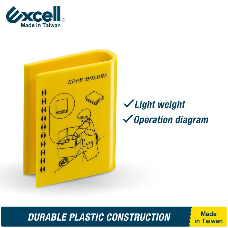 EXCELL Carton Flaps Holder Box Clips Yellow - 12 Pack