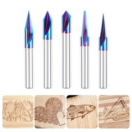 CNC Wood Carving Router Bit - 1/4 Shank, 15/20/30/60/90 Engraving Bits Set