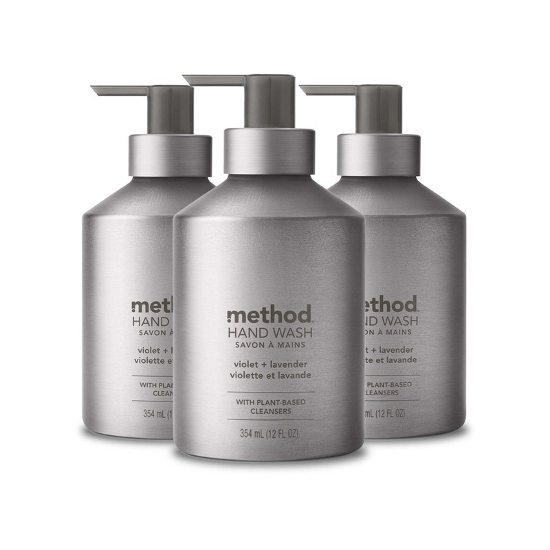 Method Gel Hand Soap, Violet + Lavender, Reusable Silver Aluminum