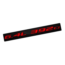 ERPART 6.4L 392ci RED on Black Highly Polished Real Aluminum Emblem Compatible with Jeep Chrysler Dodge