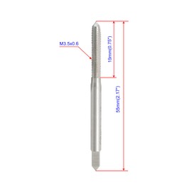 Aopin M3.5 x 0.6 Taper Hand Tap HSS Metric High Speed Steel Hand/Machine Use Straight Flute Thread Tap, Used to Make New Screws, Re-Threading Damaged and Clogged Screws, 1 Piece