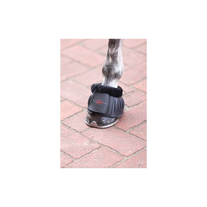 Covalliero Rubber Bell Boots with Fur Trim Black Size: Pony