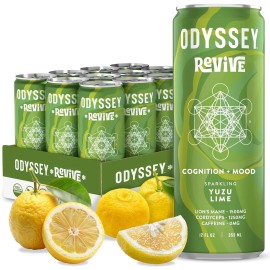 Odyssey Elixir Beverage Revive Yuzu Lime 12.0 oz (Pack of 12)