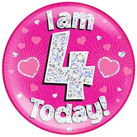 Oak Tree Birthday Badge, Pink