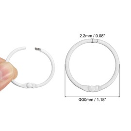 PATIKIL 1,2 Pulgada Sueltas Hoja Carpeta Anillos, 12 Paquete 2,2mm Metal Flash Tarjeta Libro Encuadernación Anillas para Llave Cadena Índice Tarjeta Recortes Álbumes, Blanco