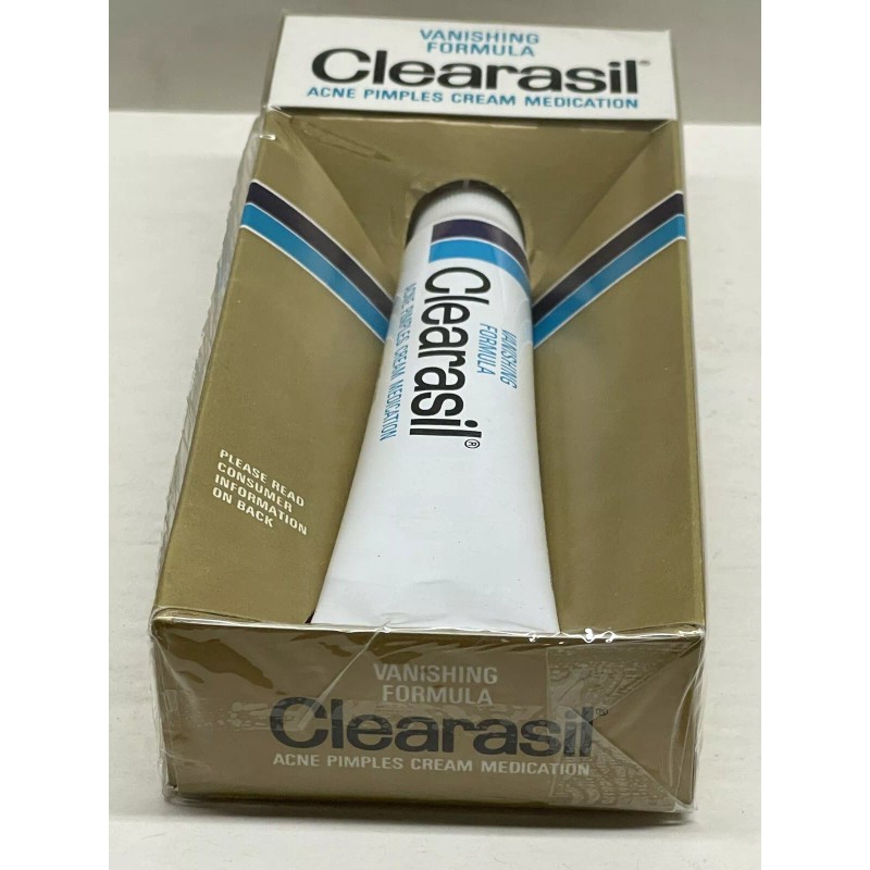 Clearasil Vintage 1970's Clearasil Acne Cream Medication Large Size 1.2