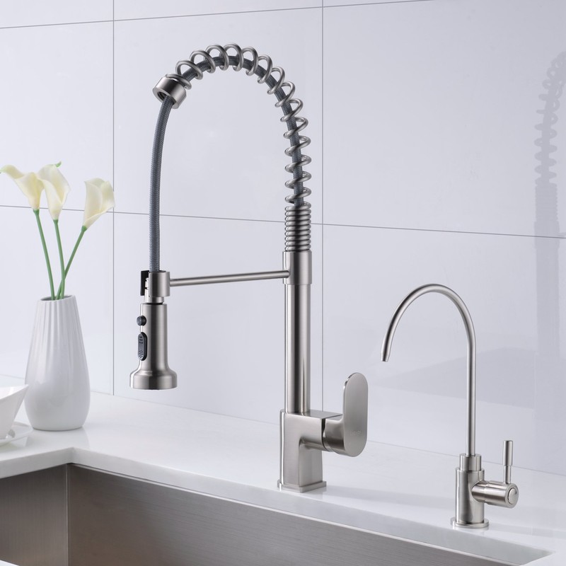 Drinking Water Faucet,Fonveth Upgrade Solid Brass Single Handle Brushed Nickel