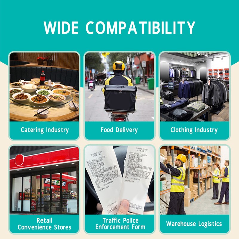 Bluetooth Thermal Printer 58mm Label Printer Pocket Printer 100‑240V for