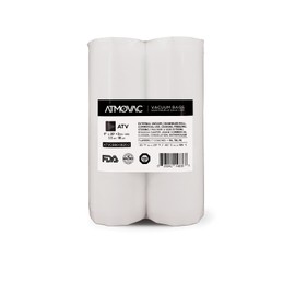 Atmovac Vacuum Sealer Rolls – 8" x 20' (2-Pack) – Textured Channeled Bags – BPA-Free – For External & Chamber Sealers – Freezer & Boilable – Commercial Food Storage & Sous Vide Use