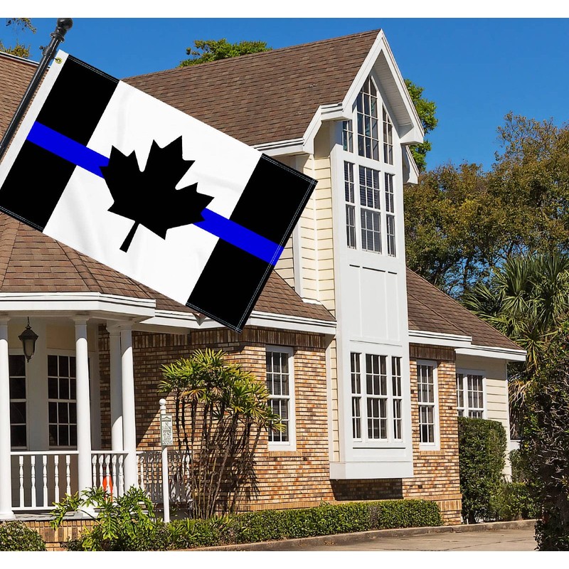 3×5 FT Thin Blue Line Canada Flag, Large 100D Honoring